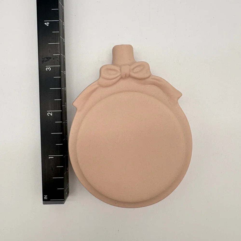 Terracotta Bud Vase Canteen Shape Bow Detail Matte Clay Peach Cottagecore Boho